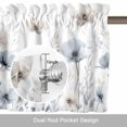 thumbnail image 6 of Blue Beige Spring Floral Kitchen Curtain Valances for Windows Farmhouse Short Curtains, Summer Botanical Watercolor Rod Pocket Valance Curtain for Bedroom Cafe Living Room, 6 of 8