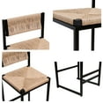thumbnail image 7 of YIQMI Rattan Counter Height Bar Stools with Cane Backs and Wood Saddle Seats, Black/Wood (Set of 2), 7 of 7