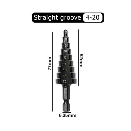 

BCLONG 3-12 4-12 4-20 Straight Groove Step Drill Bit HSS Titanium Coated Hole Cutter