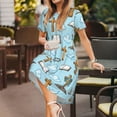 thumbnail image 3 of Fuzoiu Happy Easte Print Womens Summer Trendy Short Sleeve Dresses,A Line Flowy Sundresses,Loose Casual Mini Beach Dress with Pockets, 3 of 6