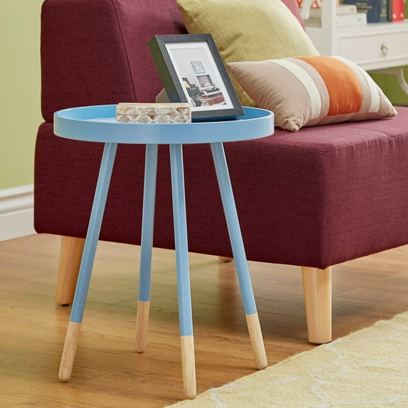 Chelsea Lane Round Bentwood Top Tray End Table, Multiple Colors