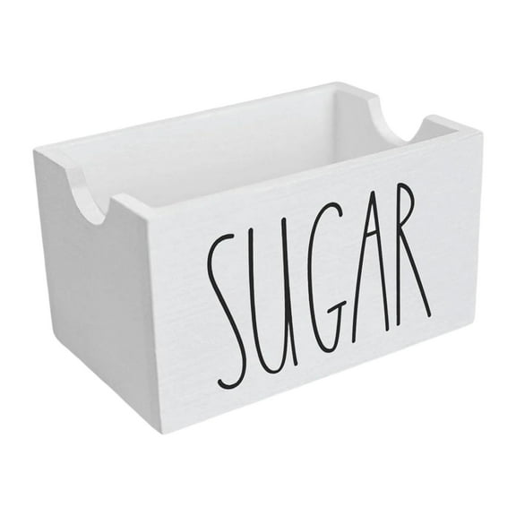 yotijay Sugar Packet Holder Display Wood Sugar Packet Container for Pantry Home Desk White