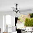 thumbnail image 4 of JONATHAN Y Kristie 52" 3-Light Crystal/Metal Modern Glam Drum LED Ceiling Fan With Remote, Chrome, 4 of 9