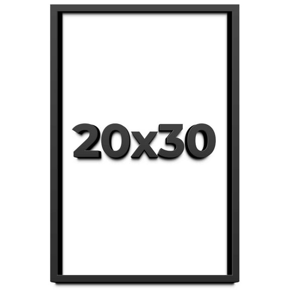 20x30 Shadow Box Frame Black | 1 inches Deep Real Wood Contemporary Shadowbox Display Frame | UV