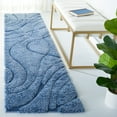 thumbnail image 2 of SAFAVIEH Florida Tamzen Abstract Shag Runner Rug, Light Blue/Blue, 2'3" x 21', 2 of 8