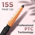 thumbnail image 6 of Prizm 3-in-1 Interchangeable Barrel Curling Wand Set-0.6 to 1 Inch Tapered Curling Iron with 1 Inch Round Brush, Dual Voltage Travel Hair Wand Curler, Fast Heat, Ionic Anti Frizz Champagne Gold, 6 of 8