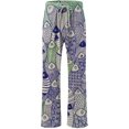 thumbnail image 4 of Arlun Women Linen Wide Leg Casual Pants Trendy Graphic Printed Lightweight Drawstring Elastic Waisted Holiday Flowy Pants Soft Comfortable Beach Palazzo Pants Purple XL, 4 of 5