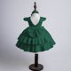 thumbnail image 4 of Odeerbi Niñas Verano Sparkly Lentejuelas Princesa Vestido Satén Tul Cumpleaños Vestido de Noche Ruffle Manga Arco Vestido de Flor Niña Vestidos Formales, 4 of 5