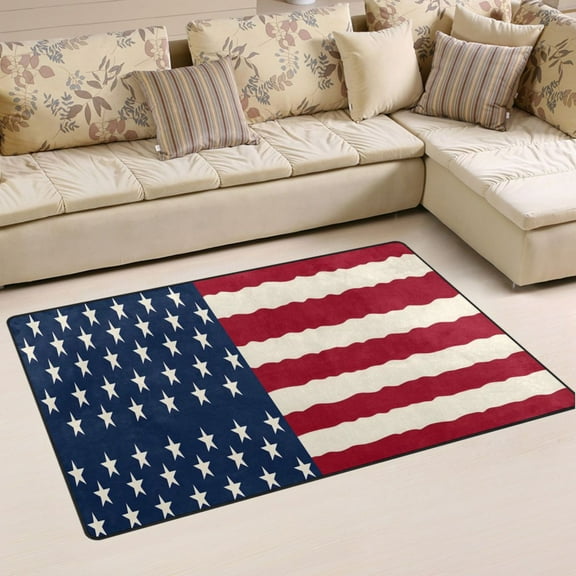 Ryvnso American Flag Area Floor Mat Non-Slip Carpet Soft Rugs Doormats 31" x 20"