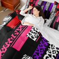 thumbnail image 4 of Castle Fairy King 7-Piece Zebra Leopard Comforter Set - Black Pink Purple Geo Bedding, 4 of 8