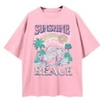 thumbnail image 4 of ERkkoi Womens T Shirts Loose Fit Summer Tops Casual Crew Neck Short Sleeve Oversized Graphic Tees for Women T-Shirts Pink XXL, 4 of 5