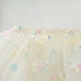 thumbnail image 4 of Floleo Girls Floral Tulle Tutu Skirt Kids Elastic Waist Layered Mesh Skirt 3D Flower Applique Skirt Lightweight Party Skirt for Play and Special Occasions(Beige,7 Years), 4 of 6