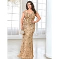 thumbnail image 5 of AURA Plus Size Evening Dress Slim Fit Fishtail Long Formal Banquet Gown Spandex Embroidery 0XL 4XL, 5 of 7