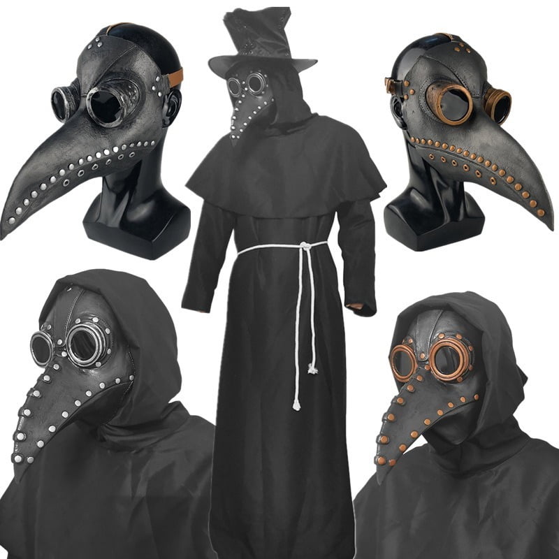 Plague Doctor Costume Bird Long Nose Beak PU Leather Steampunk Beak ...