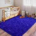 thumbnail image 3 of Janvonne Fluffy Area Rugs for Bedroom,4x6ft Soft Shaggy Bedside Rug, Indoor Floor Carpet for Kids, Dorms, Nursery Rooms, Home Decor Aesthetic,Bright Blue, 3 of 8