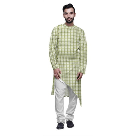 

Atasi Indian Asymmetric Party Wear Kurta With White Churidar Pajama Set For Men