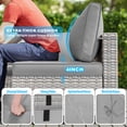 thumbnail image 2 of 11-Piece Patio Furniture Set, Outdoor Patio Furniture with 55,000 BTU Fire Pit Table, Swivel Chairs Set, Thick Cushions, Modular Patio Sofa, Dual-Strand Wicker Rattan, Rust-Resistant Frame, Grey, 2 of 10