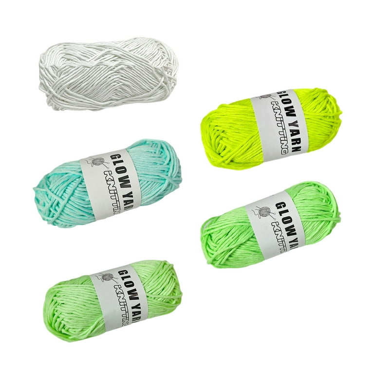  5 Pcs Glow in The Dark Yarn(Each 55yd),DIY Glow Yarn for  Knitting Luminous Yarn for Crocheting Sewing Supplies for Crocheting for  DIY Arts, Crafts & Sewing Beginners