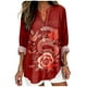 thumbnail image 1 of Camiseta MARSVOVO roja con estampado de serpientes y flores para mujer, 1 of 2