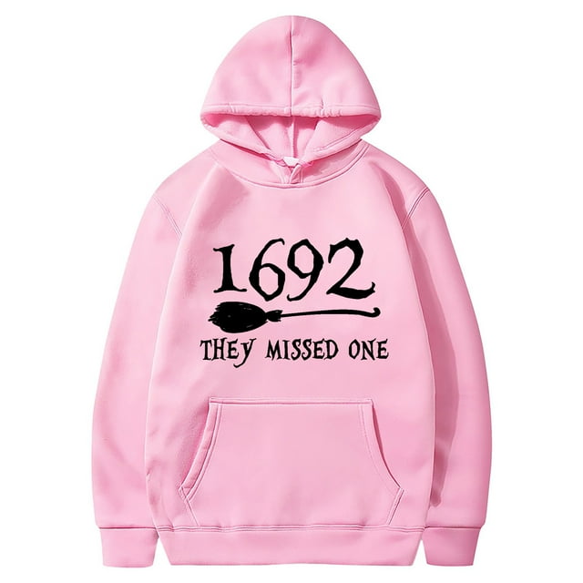 1692 They Missed One Printed Hooded Sweatshirt Loose Top For Women