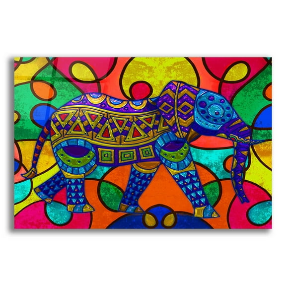 Epic Art 'Elephant' by Ata Alishahi, Acrylic Glass Wall Art, 24"x16"
