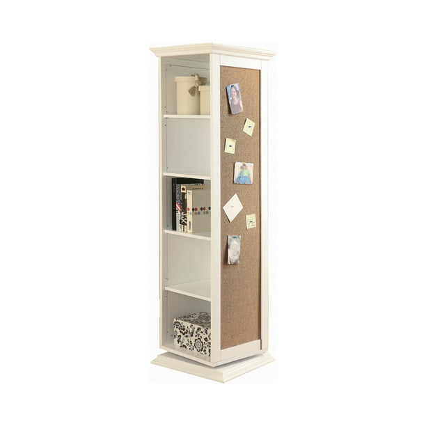 Swivel Accent Cabinet With Cork Board, Swivel Storage Cabinet With Mirror