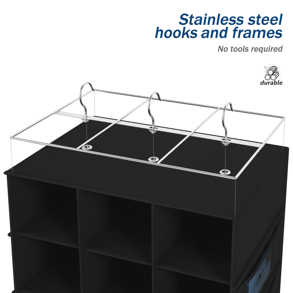 Hanging Shoe Rack Shoe Shelf Shoe Storage Organizer with Mesh Pockets, 20 Section Closet Organizer Taller Shoes Boots Organizer