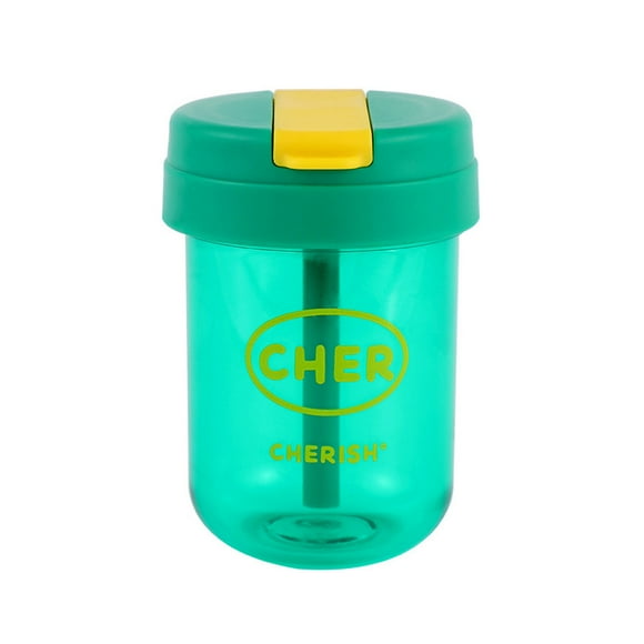 Botella de agua con pajita Inteprter 300ML resistente al calor verde