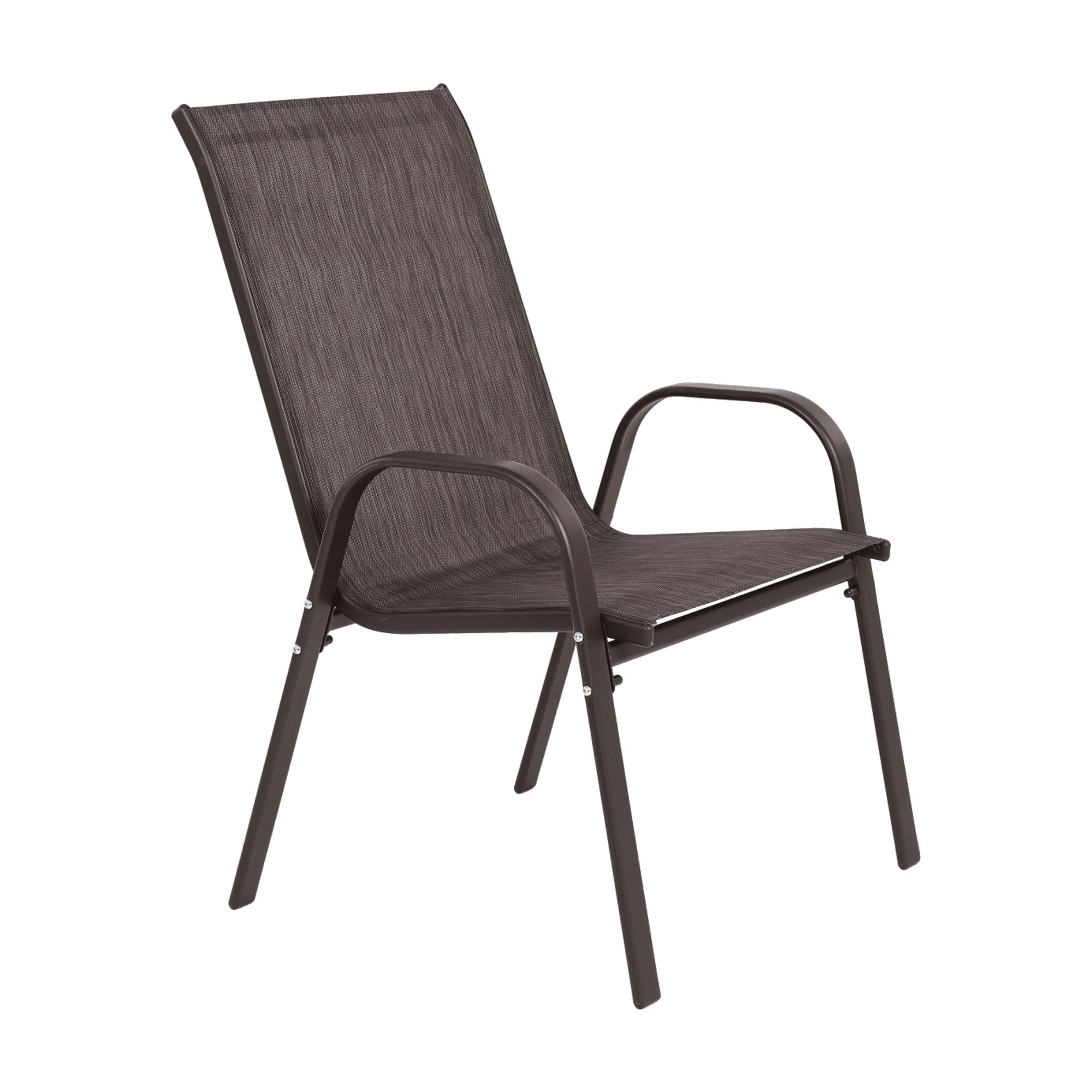 Leumius Outdoor Dining Chair Set of 8, All-Weather Patio Dining Chair with High Backrest and Metal Frame, Indoor Outdoor Chairs for Bistro, Deck, Backyard, Porch,Brown