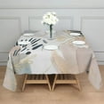 thumbnail image 3 of Blue Boho Abstract and Plant Pattern Square Tablecloth,Waterproof Square Table Cover,Wipeable Spillproof Washable Table Cover for Home Kitchen Party Decor 60"x60"(152x152cm), 3 of 6