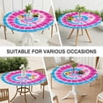 thumbnail image 7 of Pink Blue Tie Dye Spiral Round Fitted Tablecloth with Elastic Edge,Dining Table Cover Waterproof,Outdoor Round Tablecloth for Camping,Dining,Indoor and Outdoor, 7 of 7