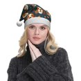 thumbnail image 5 of KLL Christmas Hats for Adults Plush Cute Puppy Print Santa Hat Xmas Fluffy Santa Claus Hat for Women Men, 5 of 6