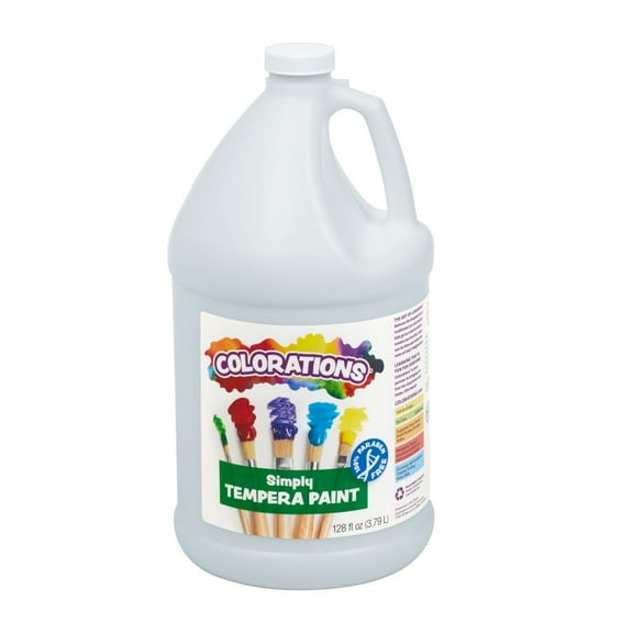 Colorations Paraben-Free Simply Washable Tempera Paint- White, 1 Gallon