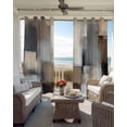 thumbnail image 4 of Grey Brown Abstract Blackout Curtains 45 Inches Long for Bedroom, Oil Painting Color Blocks Thermal Insulated Room Darkening Black Out Window Curtain Panels Grommet Drapes for Living Room, 4 of 8