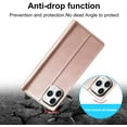 thumbnail image 5 of Case Compatible with iPhone 12 Mini 5.4 inch 2020, Vintage Classic Matte Leather Wallet Case Flip Notebook Style Cover with Magnetic Closure Kickstand Card Slots - Rose Gold, 5 of 15
