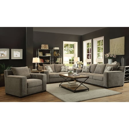 Vogue Gray Chenille Sofa With 2 Pillows