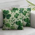 thumbnail image 3 of Fenyluxe St Patricks Day Pillow Covers,2Pcs Watercolor Lucky Green Clover Shamrock Throw Pillow Cover Cushion Case for Sofa Couch Home Farmhouse Decorations White, 3 of 7