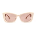 thumbnail image 2 of Womens Squared Gothic Cat Eye Mod Plastic Sunglasses Ivory Brown, 2 of 4