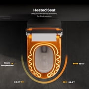 Smart Toilet,Tankless Toilets Dynamic Clean with Dryer, ADA Comfort Height One Piece Toilet with Warm Water Bidet,Modern Smart Toilet with Bidet Built In with Foot Sensor,Power Outage and Flush Black