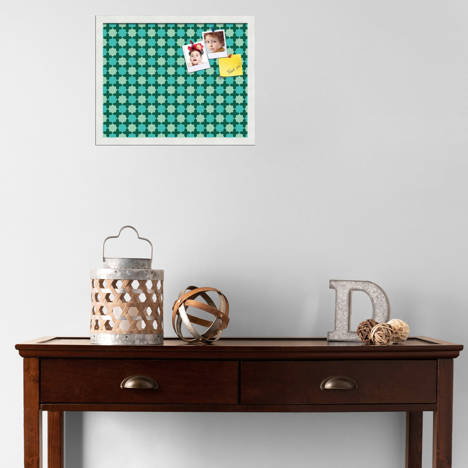PinPix ArtToFrames 17x13 Custom Cork Bulletin Board    Poster Board Has a Fabric Style Canvas Finish, Framed in Satin White Frame (PinPix-588)