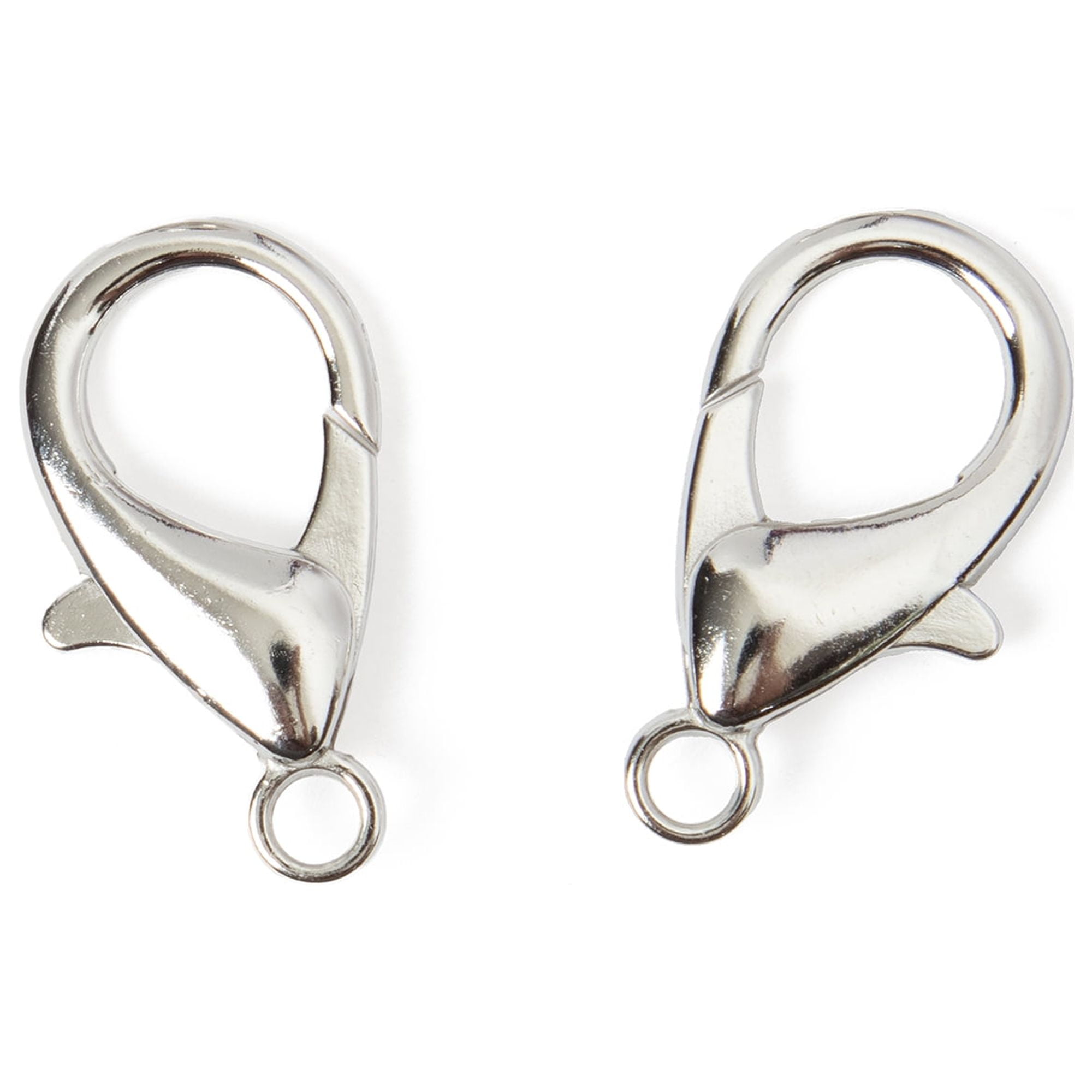 Cousin DIY Silver Lobster Clasp, 4 Pc, Large Metal Clasp, 16 x 30mm