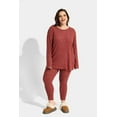 thumbnail image 3 of CASSIE LIZ Plus Size Womens Pajamas 2 Piece Sets 2X Caramel Outfits Fall Casual Lounge Long Sleeve Knit Winter Loose Fit Sweat Suits with Pocket 2XL 18W 20W, 3 of 10