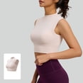 thumbnail image 7 of YueHuiYing Women's High-Collar Double-Sided Mesh High-Elastic Shock-Absorbing Shaping Fixed Cup Yoga Sports Tank Top, 7 of 7