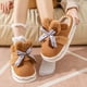 thumbnail image 4 of Zapatillas de algodón de gamuza sintética para mujer, pantuflas de invierno para el hogar con lazo de conejo para el calor, nuevo estilo de princesa con suela gruesa, 4 of 5