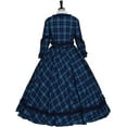 thumbnail image 5 of Women's Victorian Dickens Fair Dress Blue Plaid Civil War Ball Gown Southern Belle Costume Dress, 5 of 7