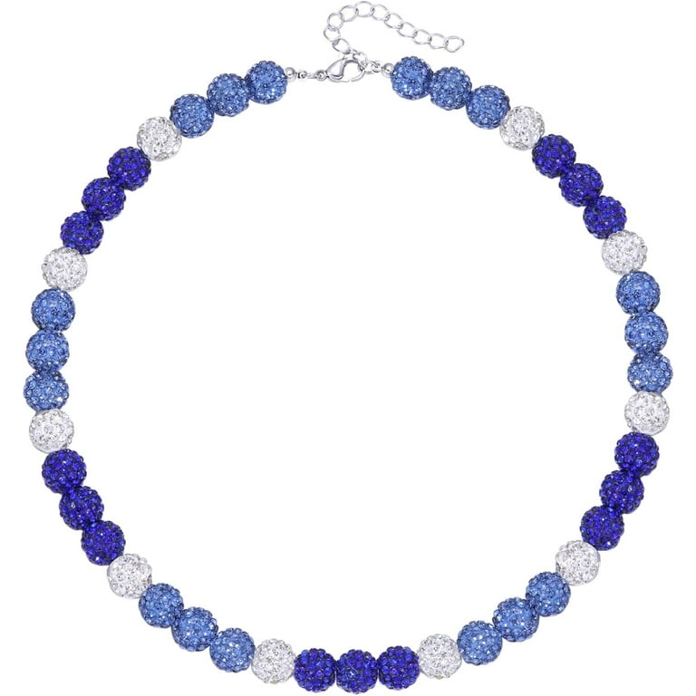 Bavsenic Baseball Bling Necklace,Rhinestone Ball Necklace Bavsenic Baseball Bling Necklace,Rhinestone Ball Necklace