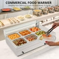 thumbnail image 6 of Garvee Commercial Food Warmer | 6 x 12QT | Steam Table | Buffet Server & Warmer | 304 Stainelss Steel | 1500W | Silver, 6 of 7