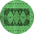 thumbnail image 1 of Ahgly Company Indoor Round Oriental Emerald Green Traditional Area Rugs, 4' Round, 1 of 4