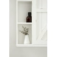 thumbnail image 4 of Kate and Laurel Cates Decorative Wood Wall Storage Cabinet with Vanity Mirror and Sliding Barn Door, Rustic White, 4 of 9