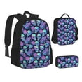 thumbnail image 2 of Naloa starry sky Skull flower Print Large Capacity Backpack Lunch Bag Pencil Case Combination 3 Piece Set for Student, 2 of 8
